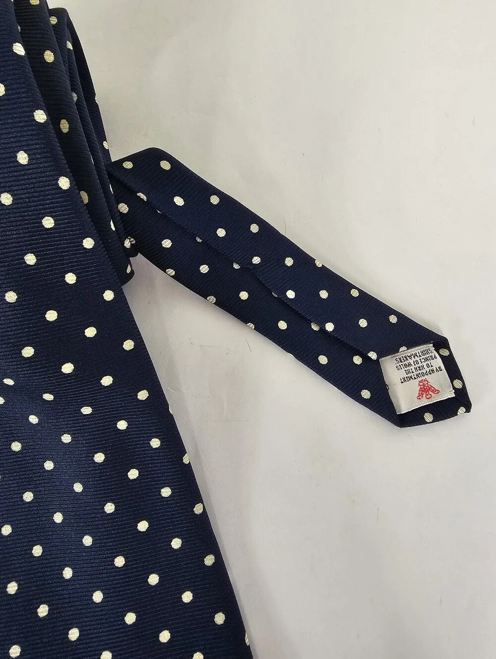 Turnbull & Asser Navy Cream Polka Dot 100% Silk Tie British Luxury - Picture 3 of 7